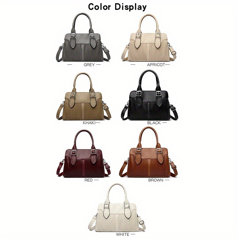 OGEHUAFEE Womens Large Capacity PU Handbag  Stylish Business Briefcase with Detachable Shoulder Strap