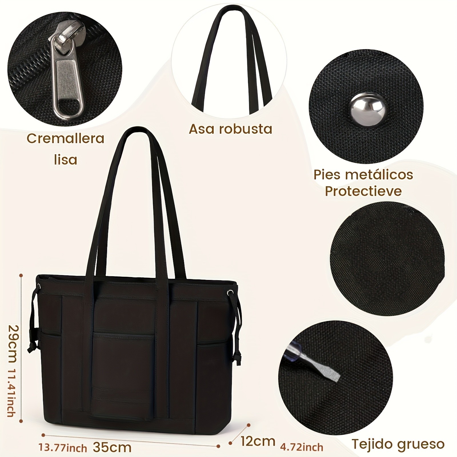 KTMOUW Women's Canvas Tote Bag  Zippered Compartment, Collegiate Style, Perfect for Commuting, Campus Use, Thanksgiving & Christmas Gifts