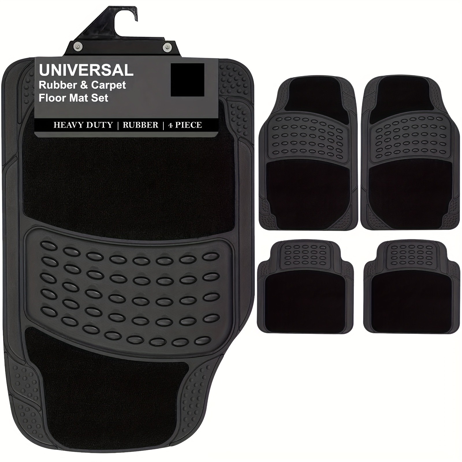 KTMOUW Universal Car Floor Mats  Waterproof & Durable Rubber Mats for Cars, SUVs, Trucks, and Vans