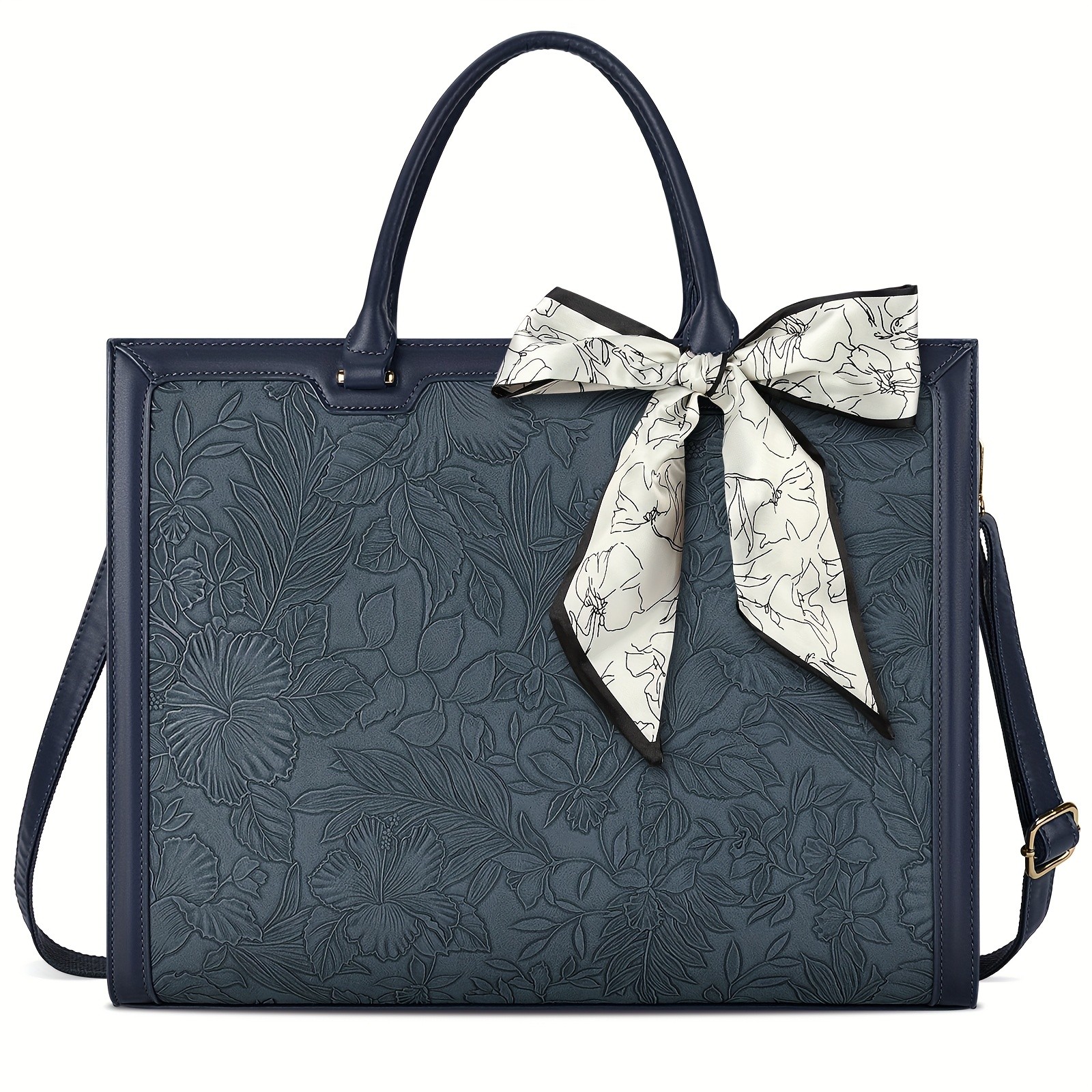 KTMOUW Laptop Bag for Women 39.62 cm Tote, PU Computer Business Briefcase, Large Capacity Shoulder Handbag