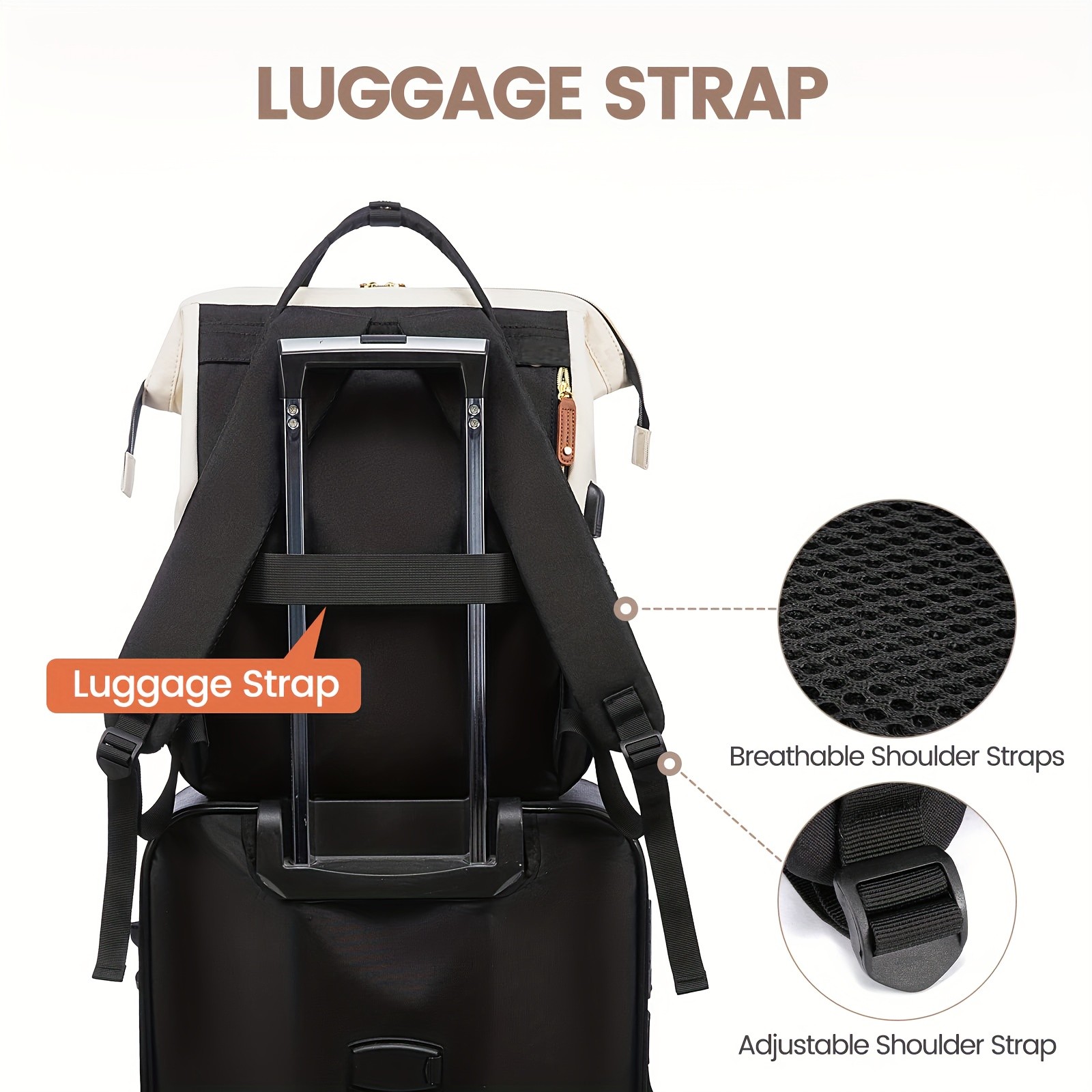 KTMOUW Womens 39.62cm Laptop Backpack  Large Capacity, TSA-Approved, Business & Casual Travel Bag with Multiple Compartments