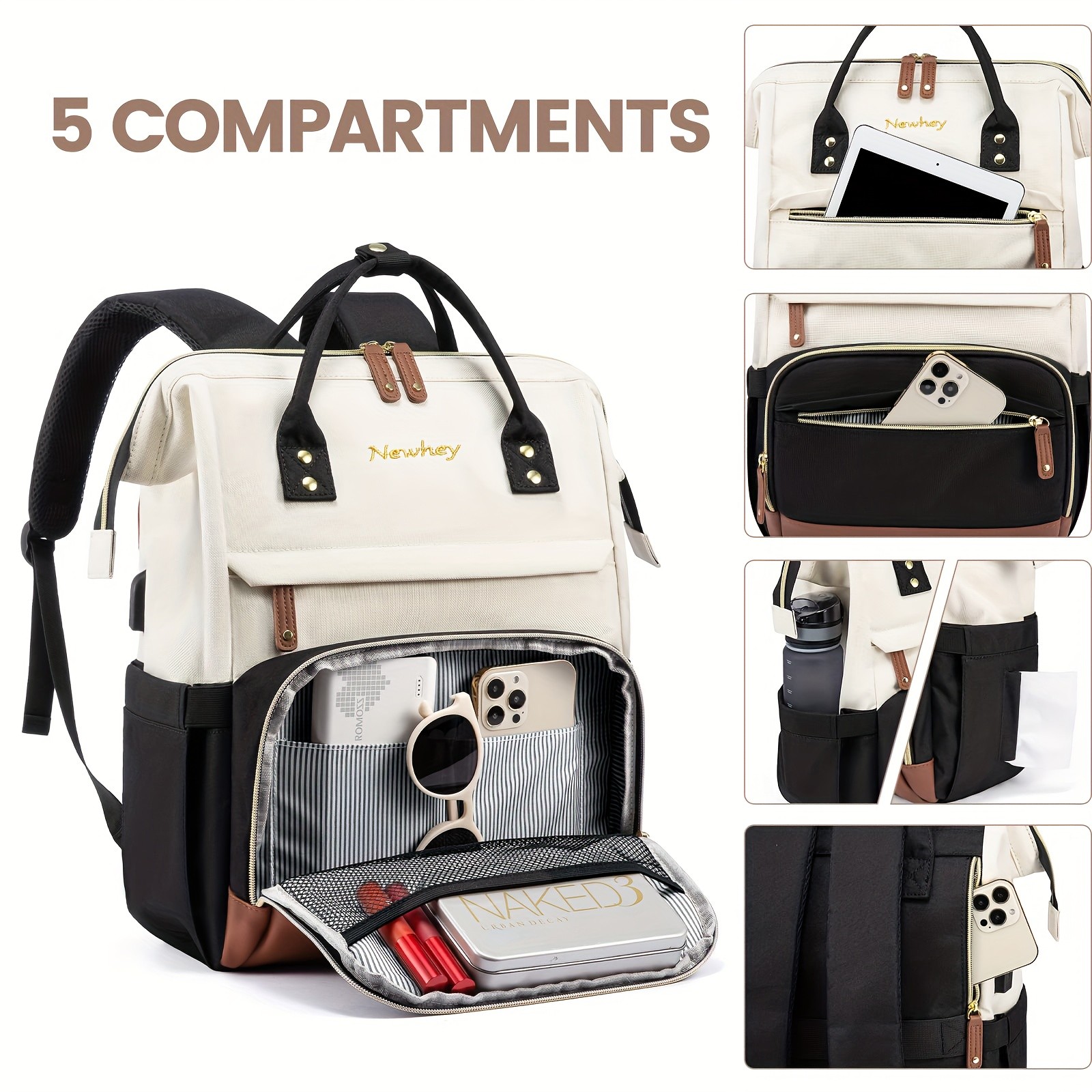 KTMOUW Womens 39.62cm Laptop Backpack  Large Capacity, TSA-Approved, Business & Casual Travel Bag with Multiple Compartments