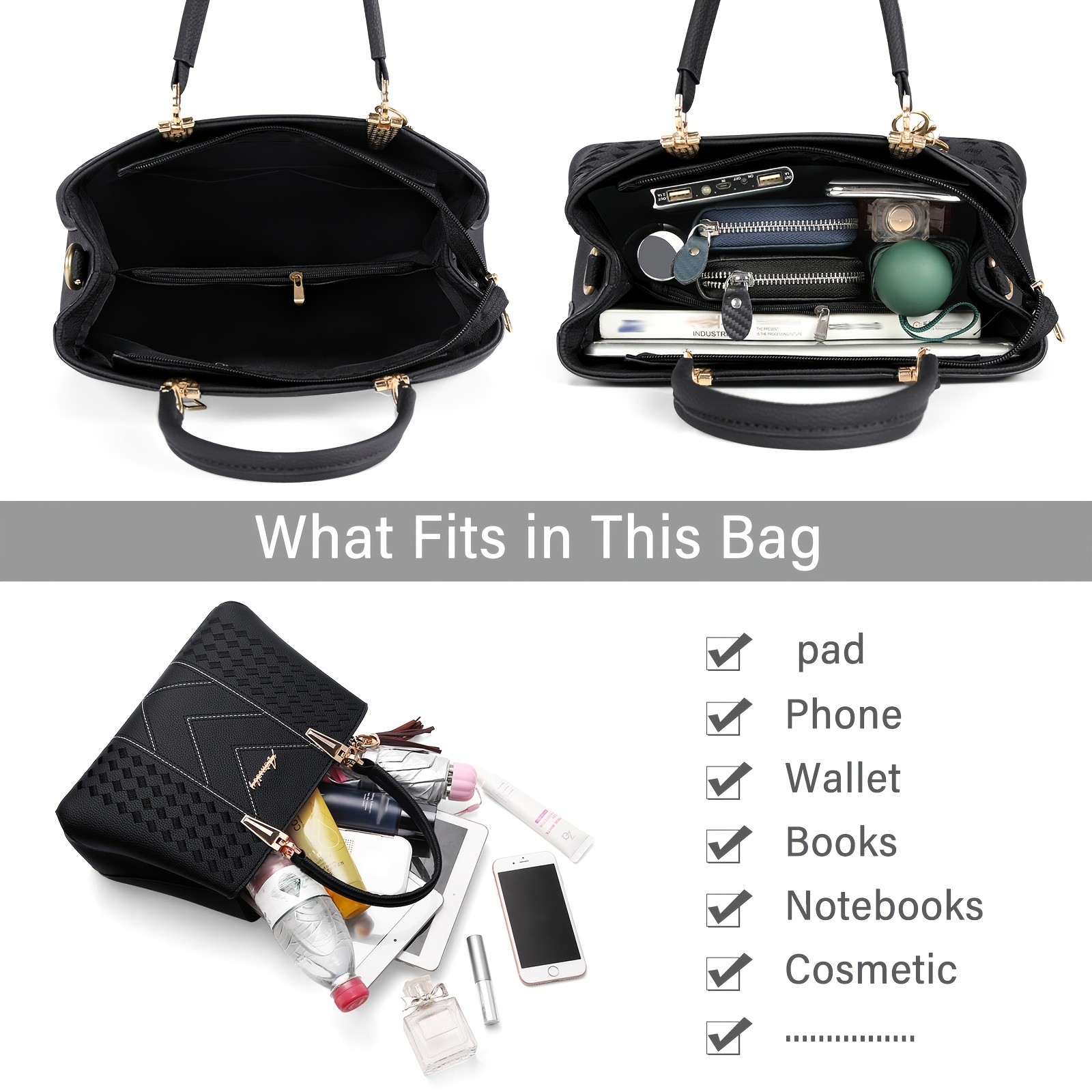 KTMOUW Womens Tote Bag Multiple Inner Pockets, Small Handbag, Waterproof Shoulder Bag, Stylish and Functional