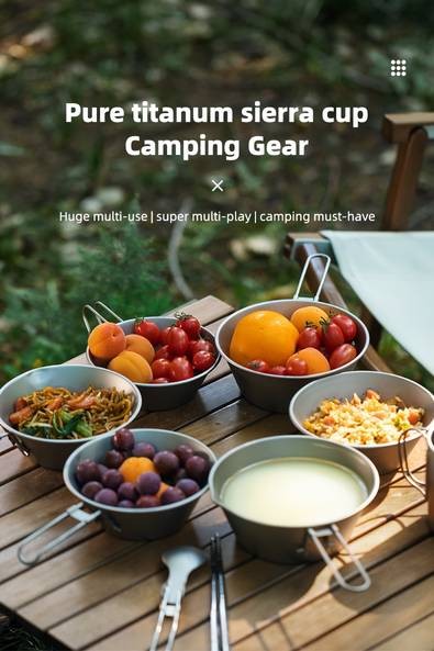 Tiartisan Ultralight Pure Titanium 260ml Camping Bowl Compact, Durable Food Container for Outdoor Adventures