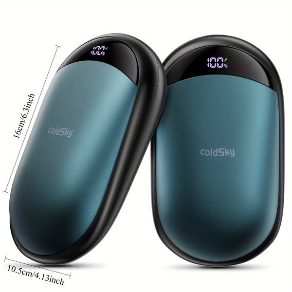 COLDSKY Two-Pack Rechargeable Hand Warmer with 4000mAh Battery and HD Digital Display  Magnetic, Portable, and Ideal for Outdoor Activities