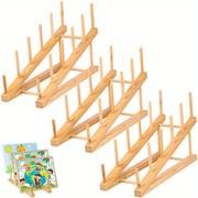 ITECHJOY 3pcs Wooden Puzzle Storage Rack Classic Storage and Display Solution for Puzzle Enthusiasts