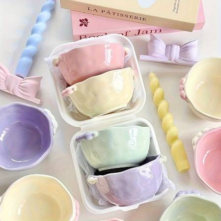 ITECHJOY 4pcs Macaron Colored Cute Bowls  Add a Touch of Charm to Your Dining Experience