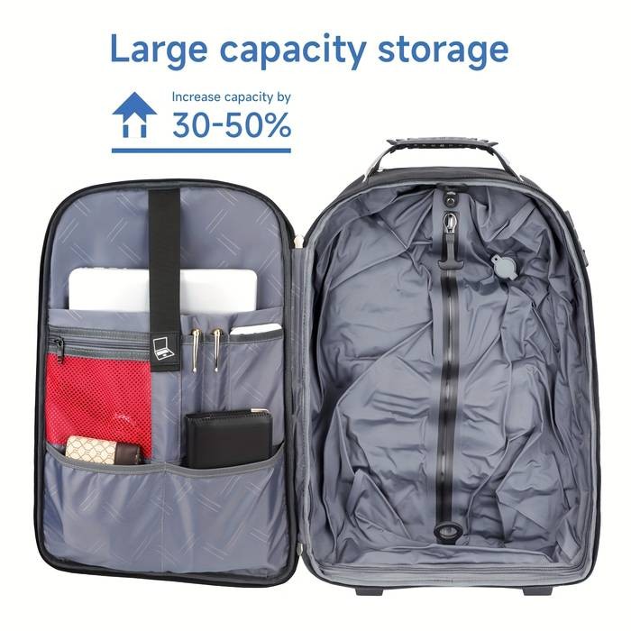SWICKY Large Capacity 50L Roller Backpack with Vacuum Compression  Your Ultimate Travel Companion