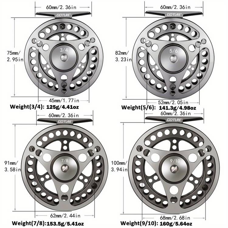 Goture 1pc Fly Fishing Reel  High-Performance CNC-Machined Aluminum Alloy Reel for Freshwater and Saltwater Fishing