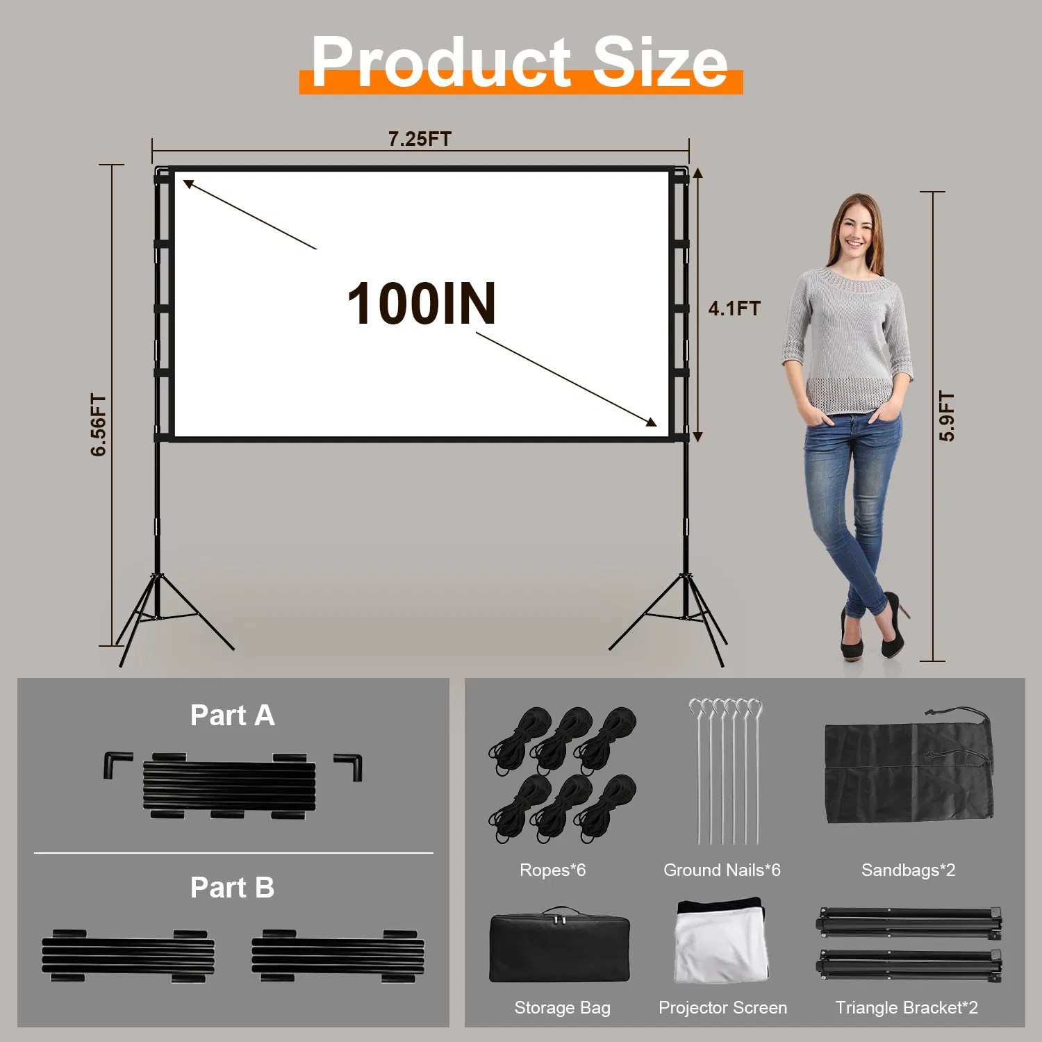 100 Inch Home Theater Projector Screen
