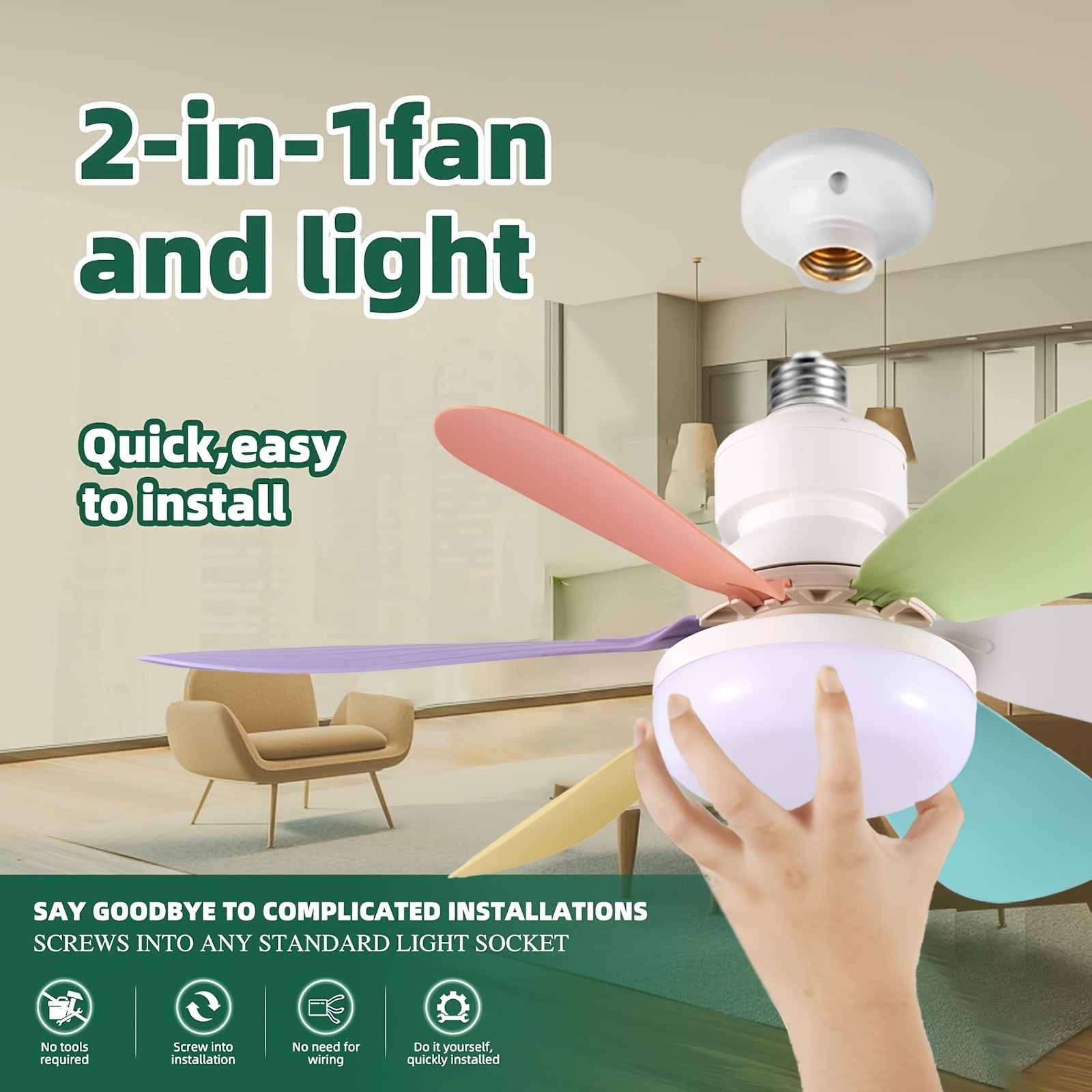 XBATE Smart Ceiling Fan Light with Remote Control