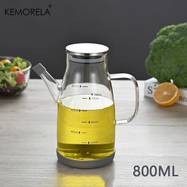 KEMORELA Glass Oil Dispenser with Stainless Steel Lid  Leakproof, Non-Slip, and Perfect for Oil, Vinegar, and Salad Dressing
