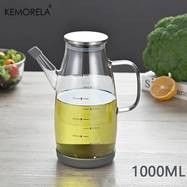 KEMORELA Glass Oil Dispenser with Stainless Steel Lid  Leakproof, Non-Slip, and Perfect for Oil, Vinegar, and Salad Dressing