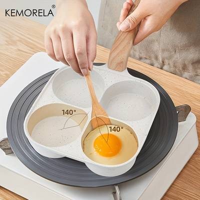 KEMORELA 4-Section Non-Stick Frying Pan  Versatile, Easy-to-Clean Pan for Eggs, Burgers, and More