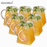 KEMORELA 4/6pcs Juice Cup with Handle  Stylish Glass Cups for Coffee, Milk, and Afternoon Tea