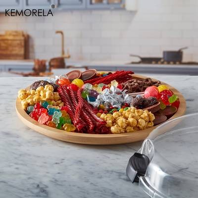 KEMORELA Large Charcuterie Plate with Lid Perfect for Outdoor Gatherings and Events