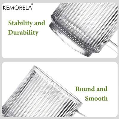 KEMORELA Premium Glass Coffee Cups with Handles Classic and Elegant Drinkware for Every Occasion
