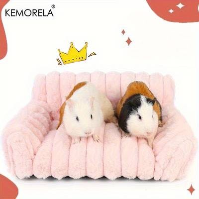 KEMORELA Ultra-Soft Plush Small Pet Nest  Cozy, Comfortable Bed for Small Pets Like Rabbits and Hamsters