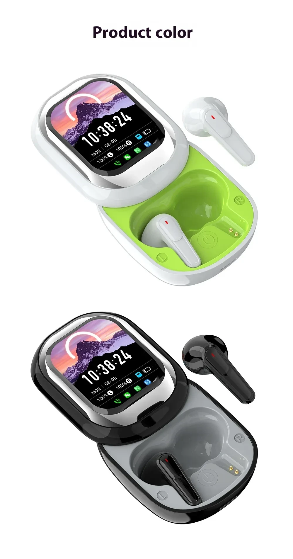 TWS In-ear Bluetooth Headset With Screen