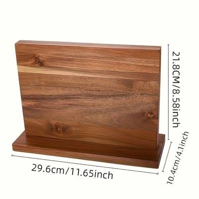 1pc Acacia Wood Double-sided Magnetic Holder  A Simple and Elegant Essential for Your Kitchen