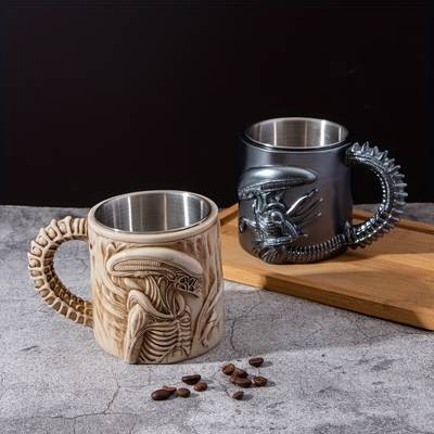 1pc Xenomorph 3D Stainless Steel Mug  A Unique Alien-Themed Mug for Coffee Lovers and Sci-Fi Fans