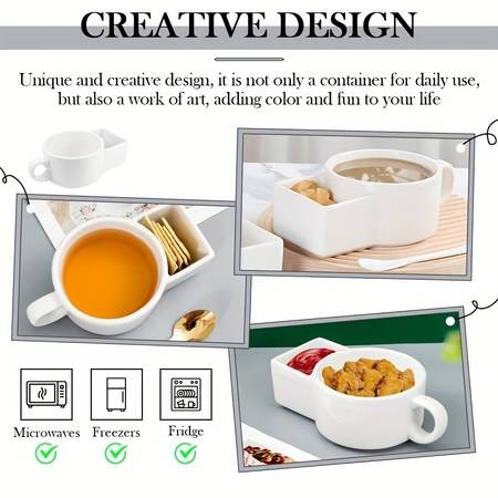 1pc Ceramic Soup and Cookie Cup or Cereal Bowl with Handle Versatile Breakfast and Party Bowl for All Occasions