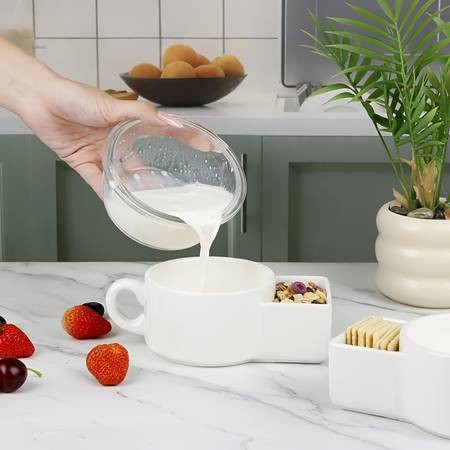 1pc Ceramic Soup and Cookie Cup or Cereal Bowl with Handle Versatile Breakfast and Party Bowl for All Occasions