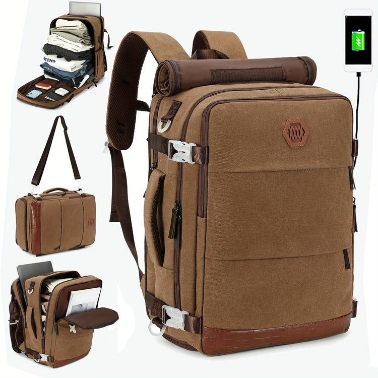 Laptop Backpack  40L Flight Approved Carry-On Backpack with USB Charging Port and Shoe Compartment