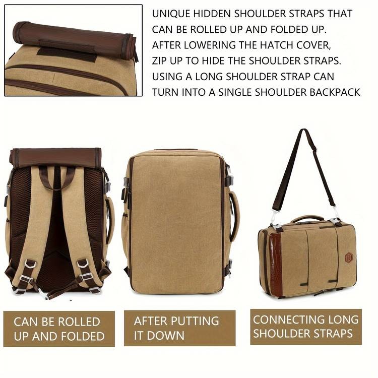 Laptop Backpack  40L Flight Approved Carry-On Backpack with USB Charging Port and Shoe Compartment