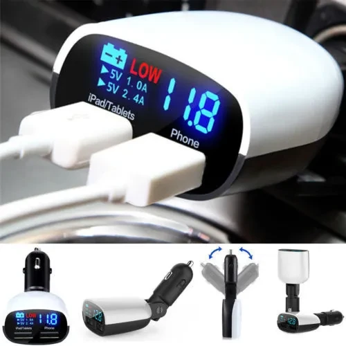 Digital Display Low Voltage Alarm Car Charger