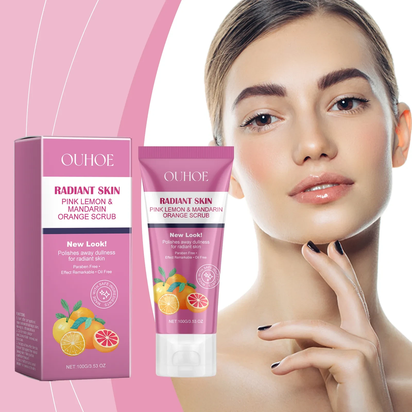 OUHOE Radiant Skin Pink Lemon & Mandarin Orange Scrub