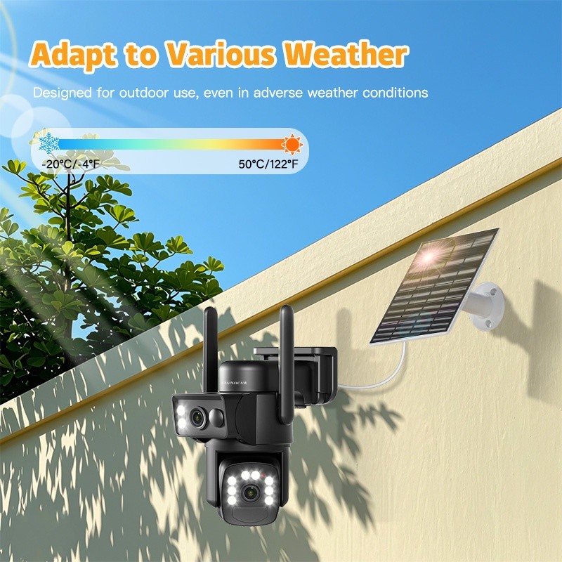 Days10x Zoom 360-Degree Low-Power CCTV Solar Panel Battery WiFi Camera