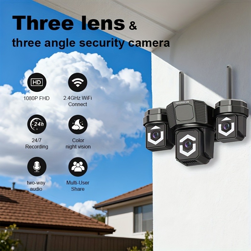 SZSINOCAM Triple Head Security Camera System