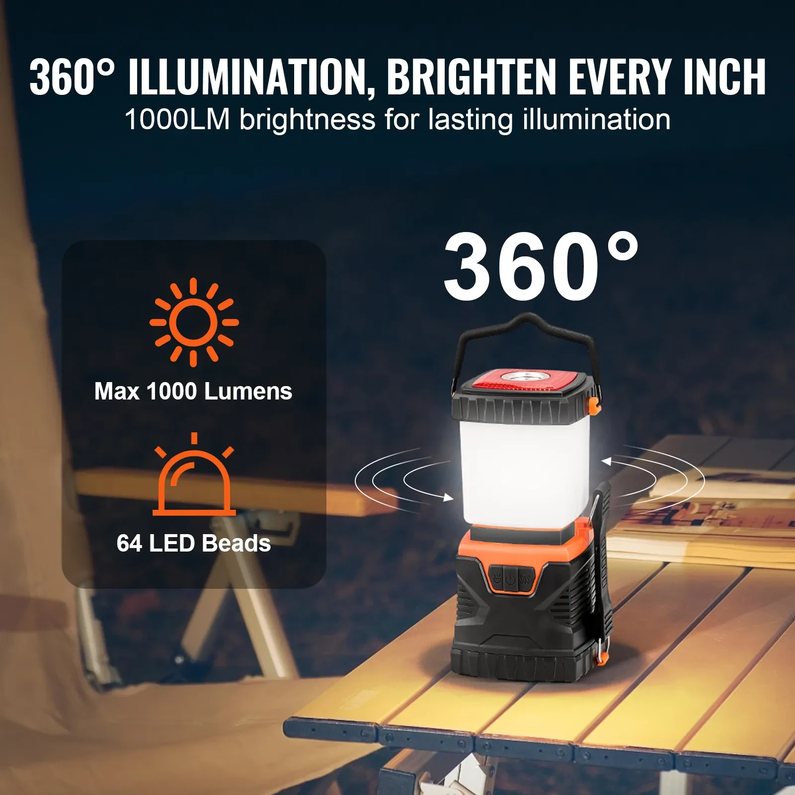 VEVOR LED Camping Lantern Battery Powered All-in-one For Exceptional Experience