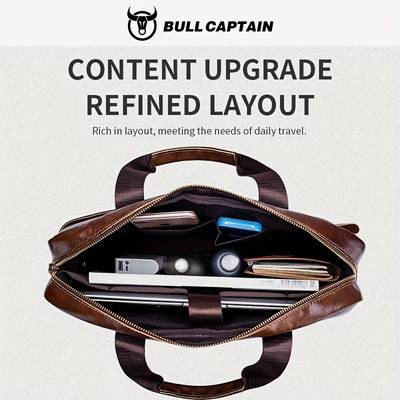 BULLCAPTAIN Men's Genuine Leather Backpack & Handbag Multi-Functional, Large Capacity Cowhide Satchel for Business & Travel