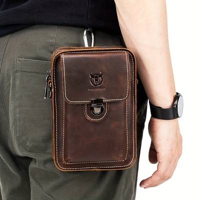 BULLCAPTAIN Mens Multi-Functional Large-Capacity Messenger Bag Retro-Inspired, Casual Business Bag for Mobile & Essentials