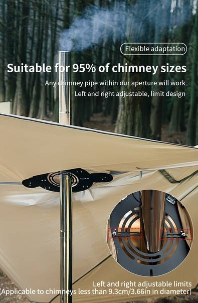 HIKEMAN Outdoor Stove Jack Kit for Tent  Adjustable Design to Prevent Chimney Damage for Camping & Hiking