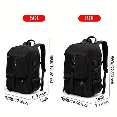 YISUDONN 50/80L Travel Backpack  Expandable Sports Hiking Backpack with Shoe Compartment & Laptop Sleeve
