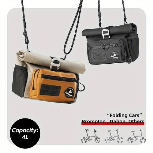 Rhinowalk Handlebar Bag for BROMTON/DAHON Folding Bikes 4L Quick-Release Front Basket for Urban Cycling & Commuting