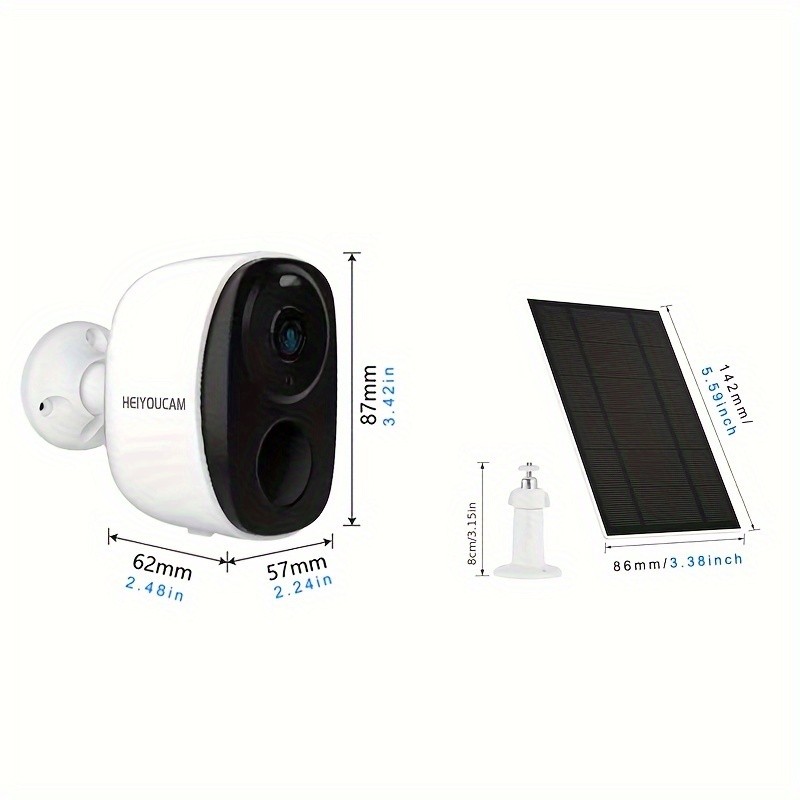 HEIYOUCAM Wireless Outdoor Security Camera with Solar Panel