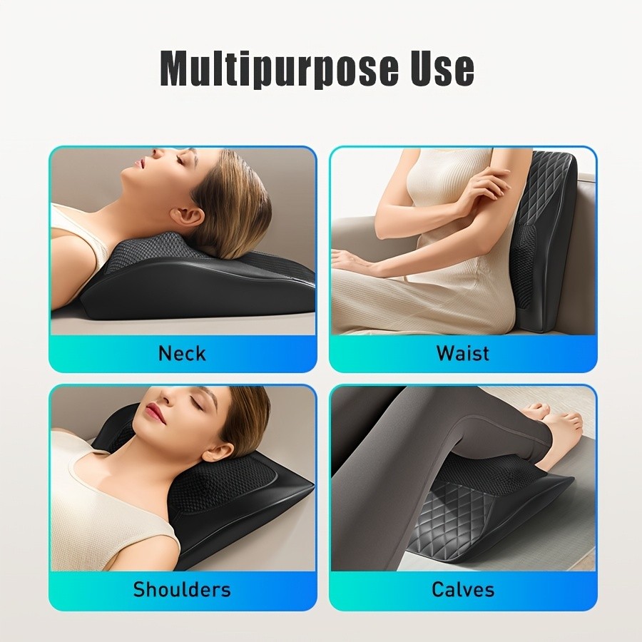 Back Massager with Heat  3D Kneading Massage Pillow for Neck, Back, Shoulder, and Legs