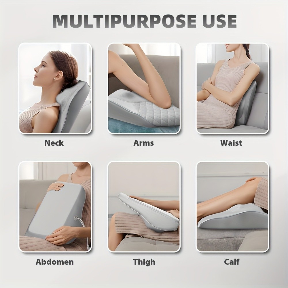 Back Massager with Heat  3D Kneading Massage Pillow for Neck, Back, Shoulder, and Legs