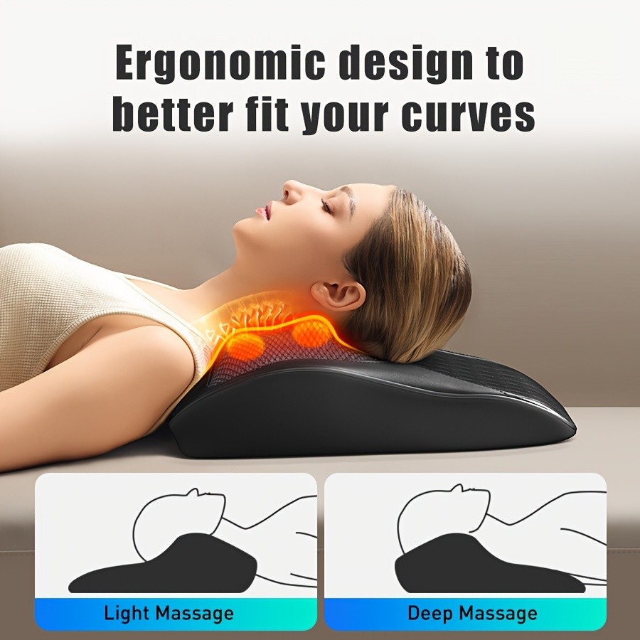 Back Massager with Heat  3D Kneading Massage Pillow for Neck, Back, Shoulder, and Legs