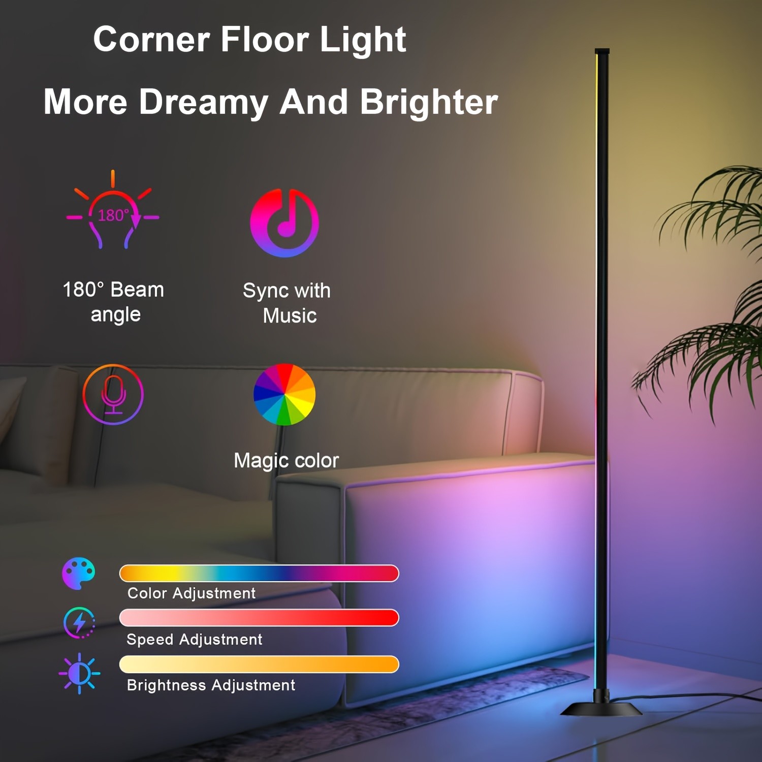 NBBUFF Smart Home Corner Floor Lamp