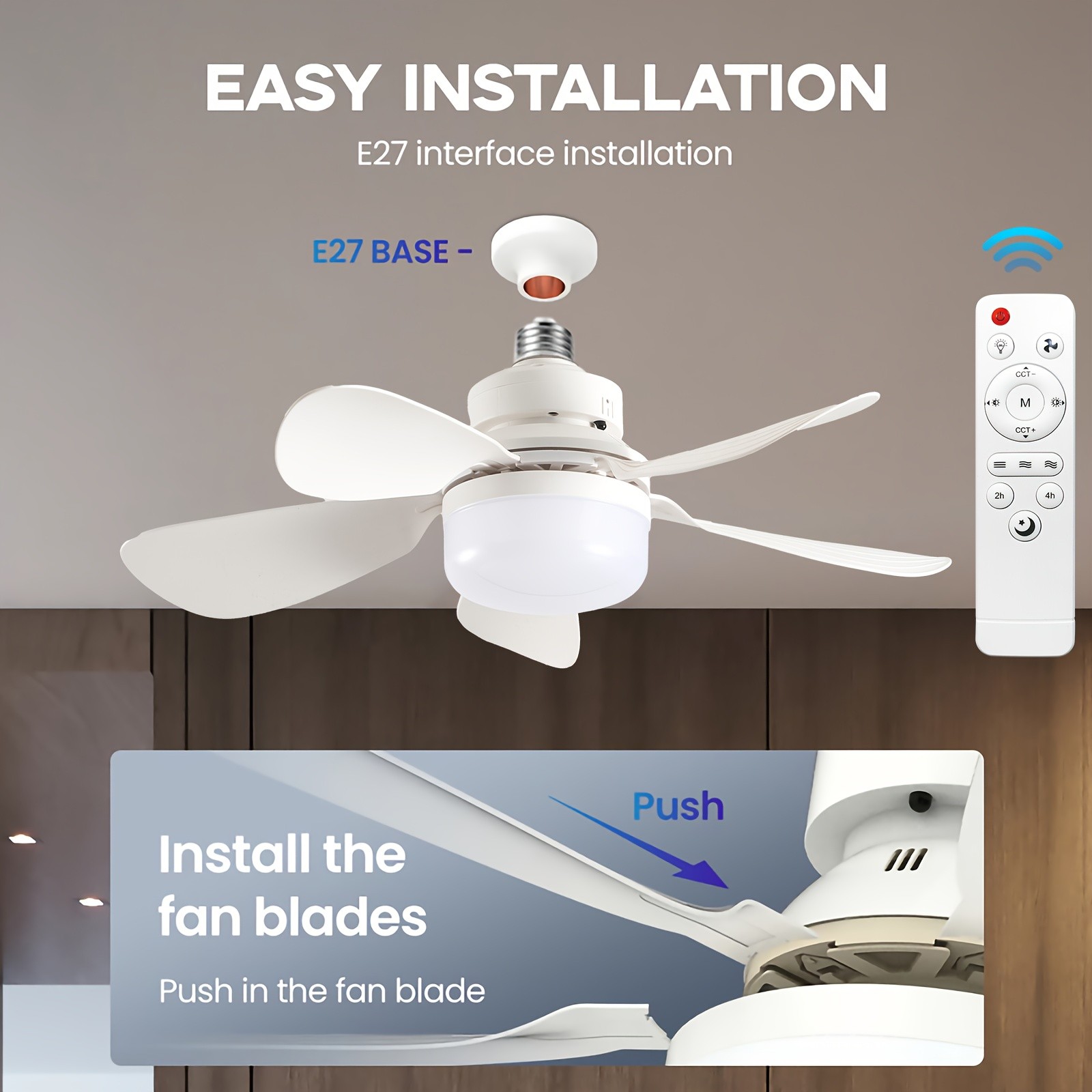 FIBRAVE Socket LED Five Blade Fan Light