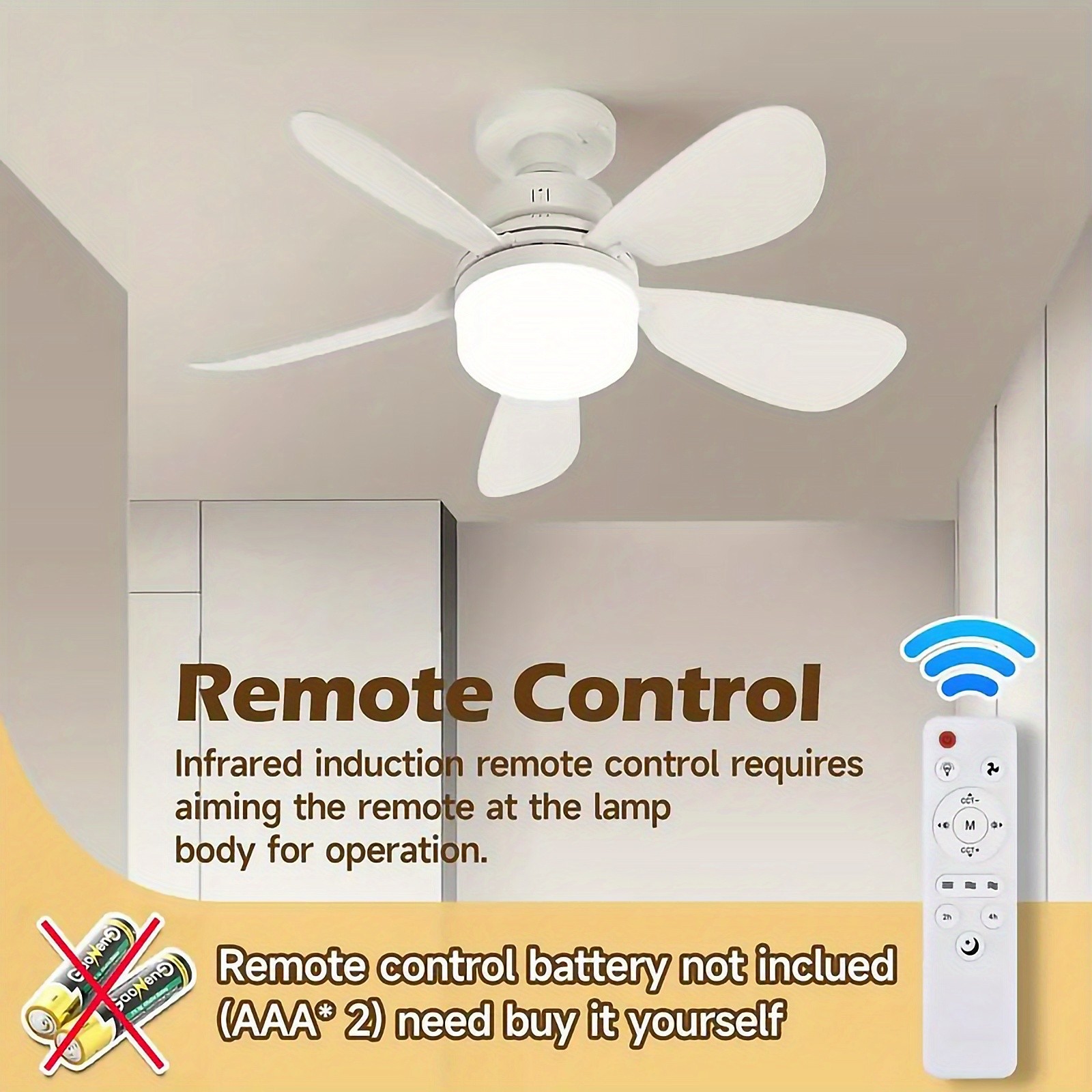 FIBRAVE Socket LED Five Blade Fan Light