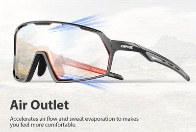 KAPVOE Photochromic Cycling Glasses Lightweight, Breathable Eyewear for Outdoor Sports