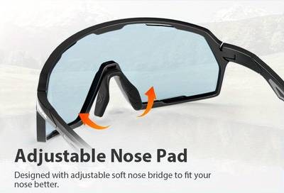 KAPVOE Photochromic Cycling Glasses Lightweight, Breathable Eyewear for Outdoor Sports