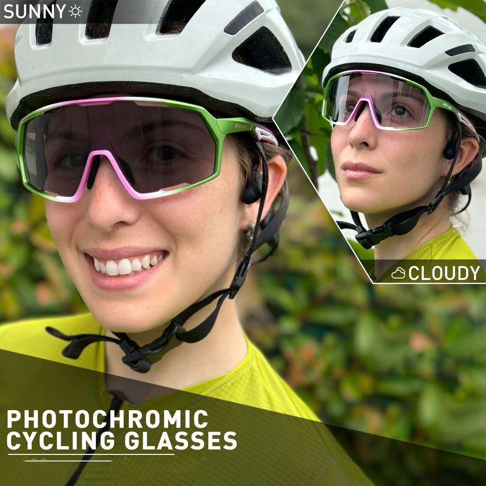 KAPVOE Photochromic Cycling Glasses for Men & Women Stylish, Adaptive Sports Eyewear for Outdoor Activities