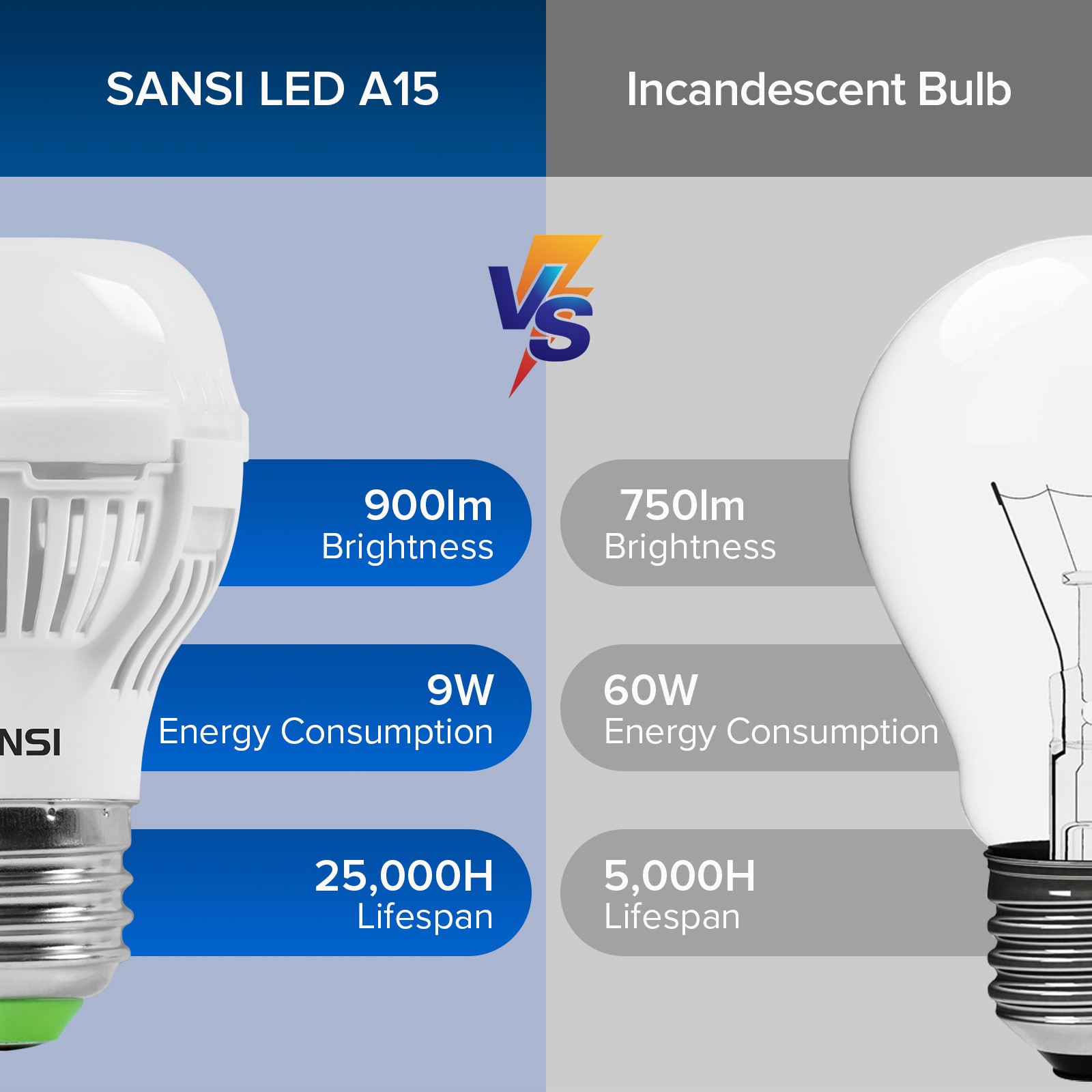 Equivalent LED Light Bulbs